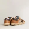 Super-Star LTD para hombre en lana beige con estrella de piel marrón e inserciones en color camel