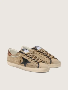 Super-Star LTD para hombre en lona beige con estrella de piel negra