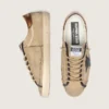 Super-Star LTD para hombre en lona beige con estrella de piel negra