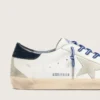 Super-Star LTD para hombre en piel blanca con estrella de ante y lengüeta del talón de piel azul