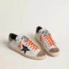 Super-Star LTD para hombre en piel con estrella de piel negra y lengüeta del talón de piel beige