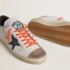 Super-Star LTD para hombre en piel con estrella de piel negra y lengüeta del talón de piel beige