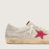 Super-Star LTD para hombre en piel de potro blanca con estrella de ante rojo