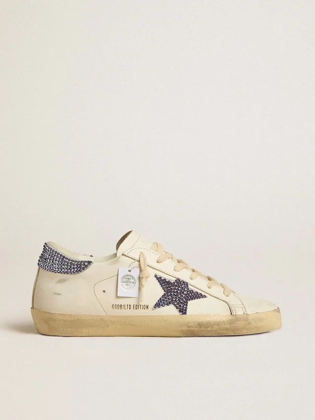 Super-Star LTD para mujer con estrella de ante y lengüeta en el talón con cristales Swarovski