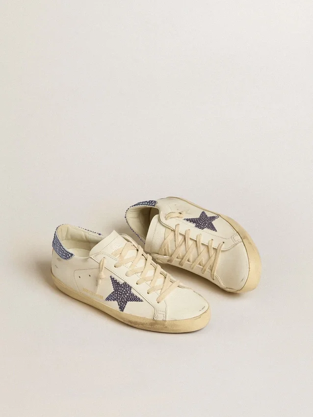 Super-Star LTD para mujer con estrella de ante y lengüeta en el talón con cristales Swarovski