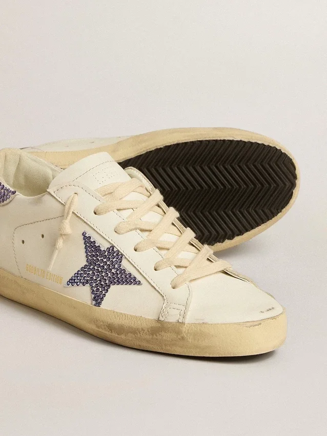 Super-Star LTD para mujer con estrella de ante y lengüeta en el talón con cristales Swarovski