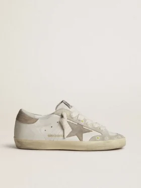 Super-Star LTD para mujer con estrella y lengüeta del talón de ante beige y bordado floral