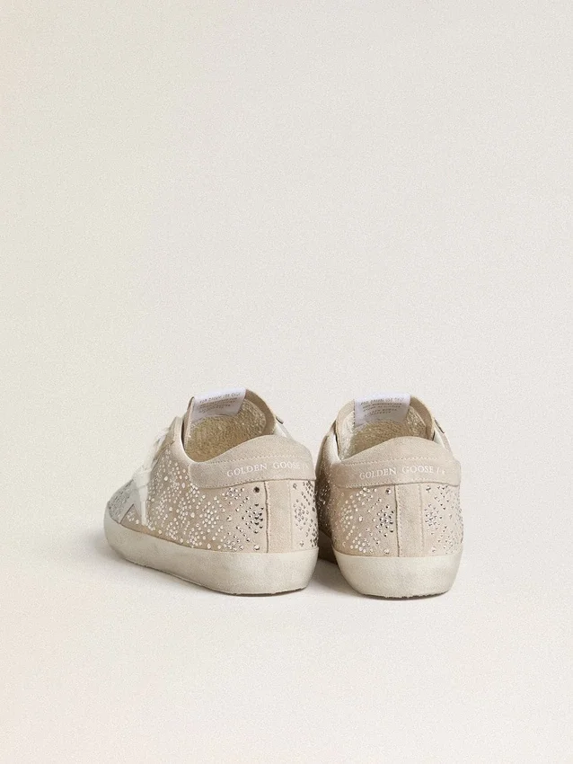 Super-Star LTD para mujer en ante con cristales Swarovski y estrella de piel gris hielo