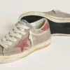 Super-Star LTD para mujer en ante gris con estrella y lengüeta del talón de ante encerado rojo