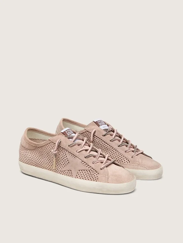 Super-Star LTD para mujer en ante perforado rosa empolvado con estrella tono sobre tono