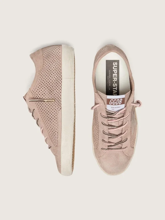 Super-Star LTD para mujer en ante perforado rosa empolvado con estrella tono sobre tono