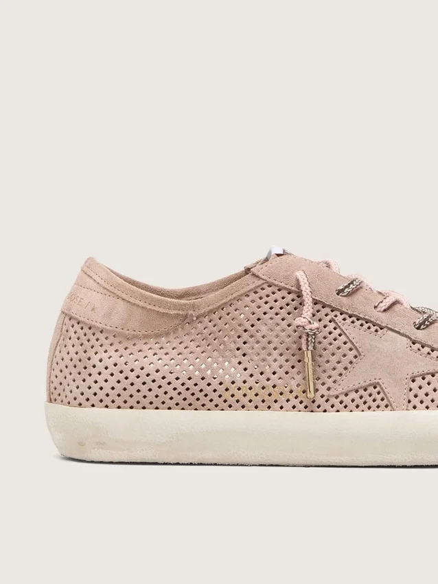 Super-Star LTD para mujer en ante perforado rosa empolvado con estrella tono sobre tono