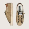 Super-Star LTD para mujer en lona beige con estrella de piel negra