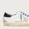 Super-Star LTD para mujer en piel blanca con estrella de ante y lengüeta trasera de piel azul
