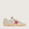 Super-Star LTD para mujer en piel de potro blanca con estrella de ante rojo