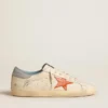 Super-Star para hombre con estrella con estampado de cocodrilo y lengüeta en el talón azul plateado