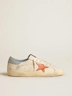 Super-Star para hombre con estrella con estampado de cocodrilo y lengüeta en el talón azul plateado