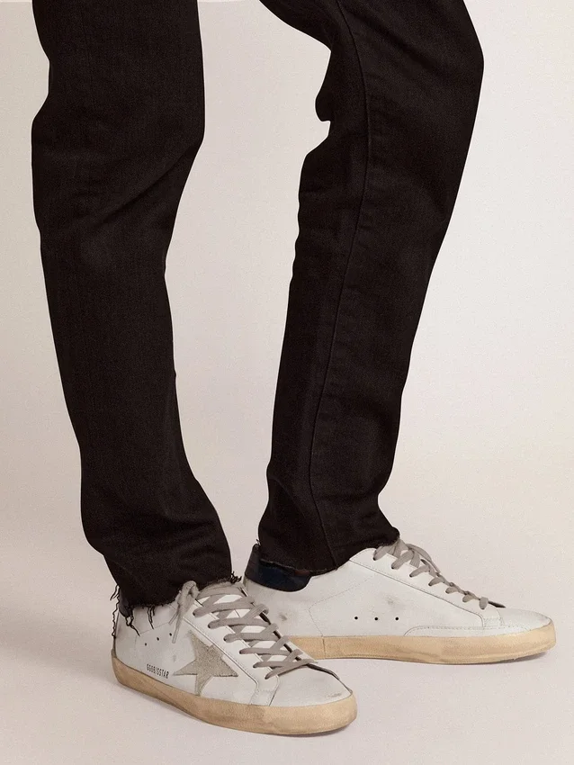 Super-Star para hombre con estrella de ante y lengüeta del talón azul
