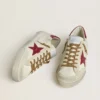 Super-Star para hombre con estrella de cuero rojo e inserciones de ante beige