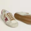 Super-Star para hombre con estrella de cuero rojo e inserciones de ante beige