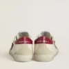 Super-Star para hombre con estrella de cuero rojo e inserciones de ante beige