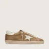 Super-Star para hombre en ante color tabaco con estrella de piel blanca