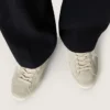 Super-Star para hombre en ante gris claro con estrella de piel blanca