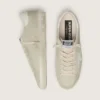 Super-Star para hombre en ante gris claro con estrella de piel blanca