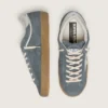 Super-Star para hombre en ante gris con estrella de piel blanca y lengüeta trasera de piel plateada