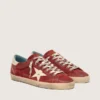 Super-Star para hombre en ante rojo con estrella de piel color crema