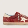 Super-Star para hombre en ante rojo con estrella de piel color crema