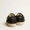 Super-Star para hombre en nubuck negro con estrella perforada y lengüeta del talón de nubuck negro