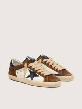 Super-Star para hombre en piel blanca y ante marrón con estrella de piel negra