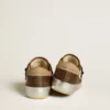Super-Star para hombre en piel con estrella de piel azul y lengüeta del talón de nubuck beige