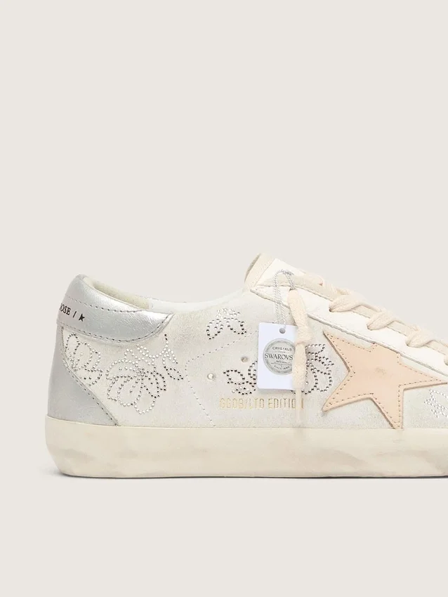 Super-Star para mujer con cristales Swarovski y estrella de piel gris humo