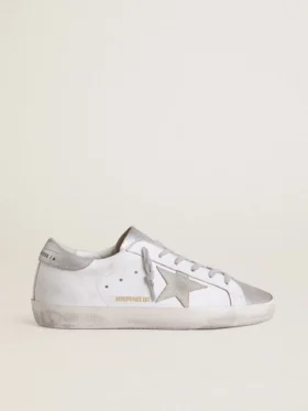 Super-Star para mujer con estrella de ante gris e inserciones de purpurina plateada