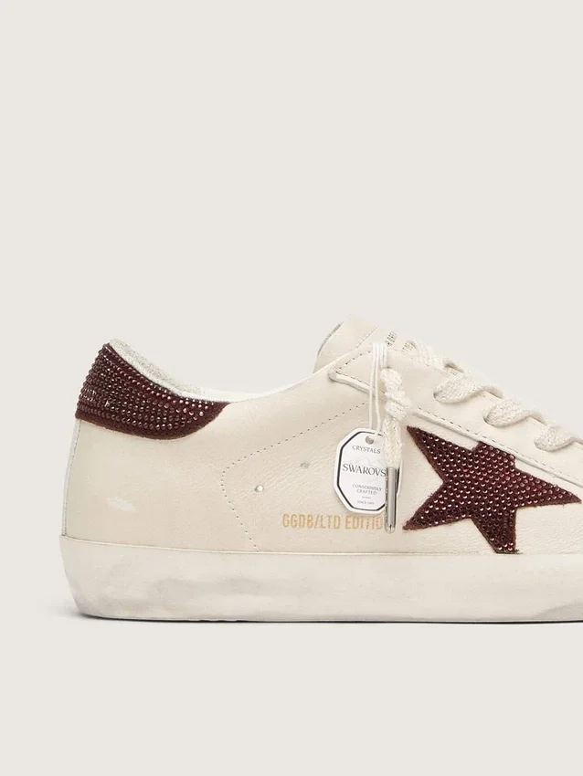 Super-Star para mujer con estrella de ante y lengüeta en el talón con cristales Swarovski