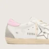 Super-Star para mujer con estrella de piel plateada y lengüeta del talón rosa