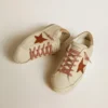 Super-Star para mujer con estrella de piel y lengüeta en el talón de piel con estampado de cocodrilo