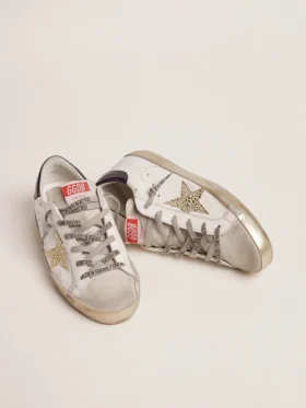 Super-Star para mujer con lengüeta azul en el talón y estrella de cristal Swarovski