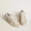 Super-Star para mujer en ante beige con bordado de abalorios y estrella de ante laminado