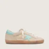 Super-Star para mujer en ante beige con estrella verde agua