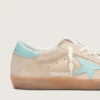 Super-Star para mujer en ante beige con estrella verde agua