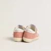 Super-Star para mujer en ante color coral con estrella y lengüeta del talón de piel blanca