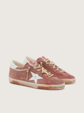 Super-Star para mujer en ante color óxido con estrella de piel metalizada en platino