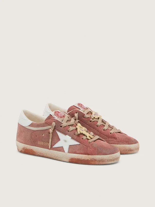 Super-Star para hombre en ante color óxido con estrella de piel metalizada en platino