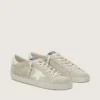 Super-Star para mujer en ante gris claro con estrella de piel blanca
