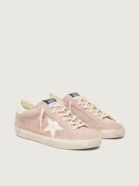 Super-Star para mujer en ante rosa empolvado con estrella blanca