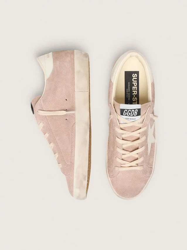 Super-Star para mujer en ante rosa empolvado con estrella blanca