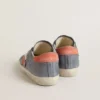 Super-Star para mujer en nubuck azul con estrella y lengüeta del talón de ante rosa